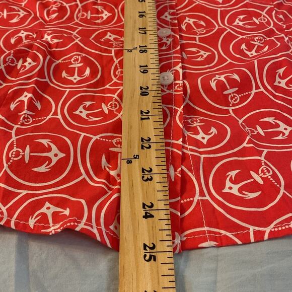 L.L. Bean Pink Nautical Stretch Cotton Shirt Size Medium - Picture 7 of 9